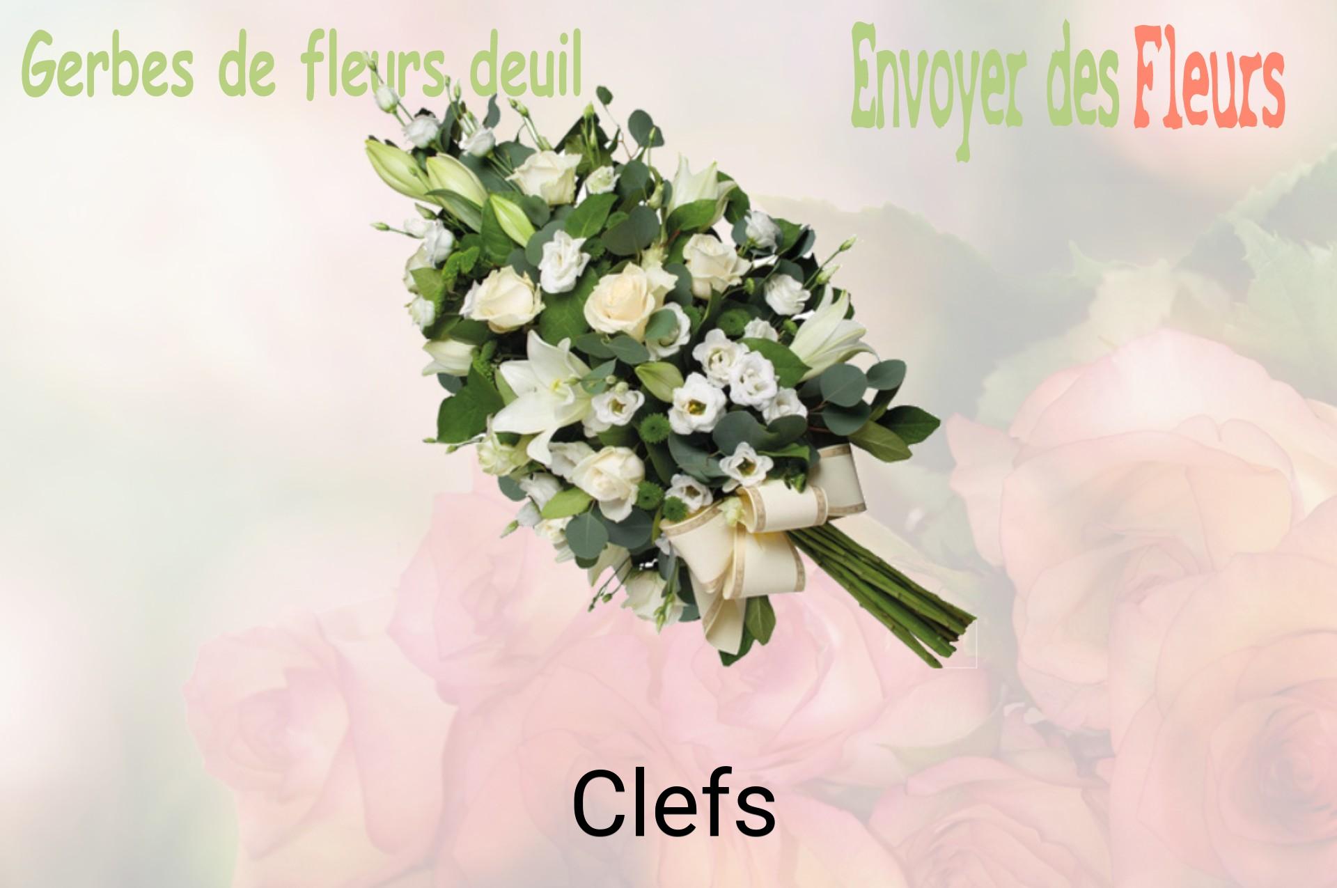 Gerbe de fleurs de deuil livrée à Clefs